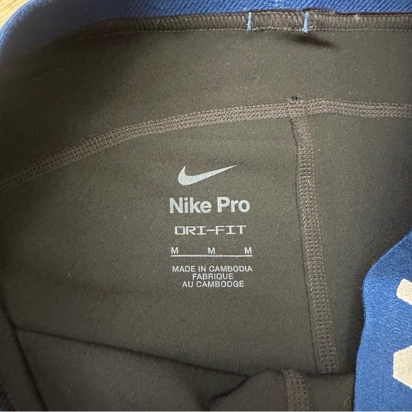 Nike Pro Dri-FIT Black Shorts with Blue Trim - Picture 3 of 4